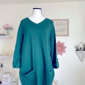 Emerald Green Knit Sweater Dress